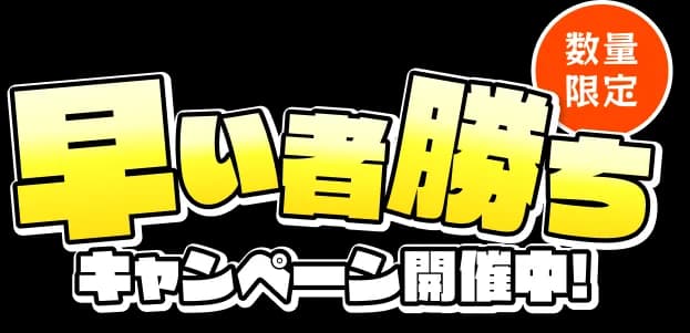 数量限定 早い者勝ち キャンペーン開催中！